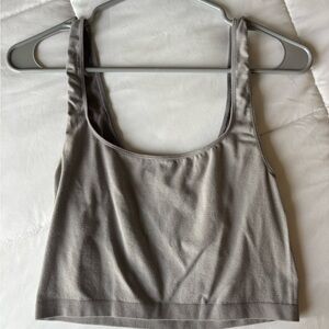 Gray Cropped Tank Top